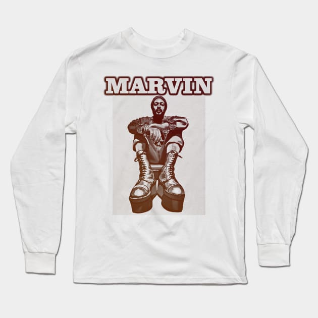 marvin gaya, vintage look desig Long Sleeve T-Shirt by albertkeith48